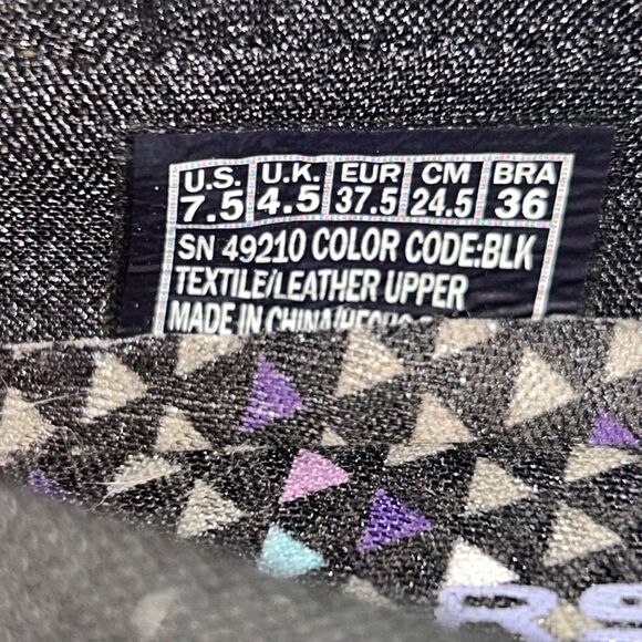 Skechers Slip On Loafer Relaxed Fit Women 7.5 Memory Foam Leather Trim Black EUC - Picture 9 of 9